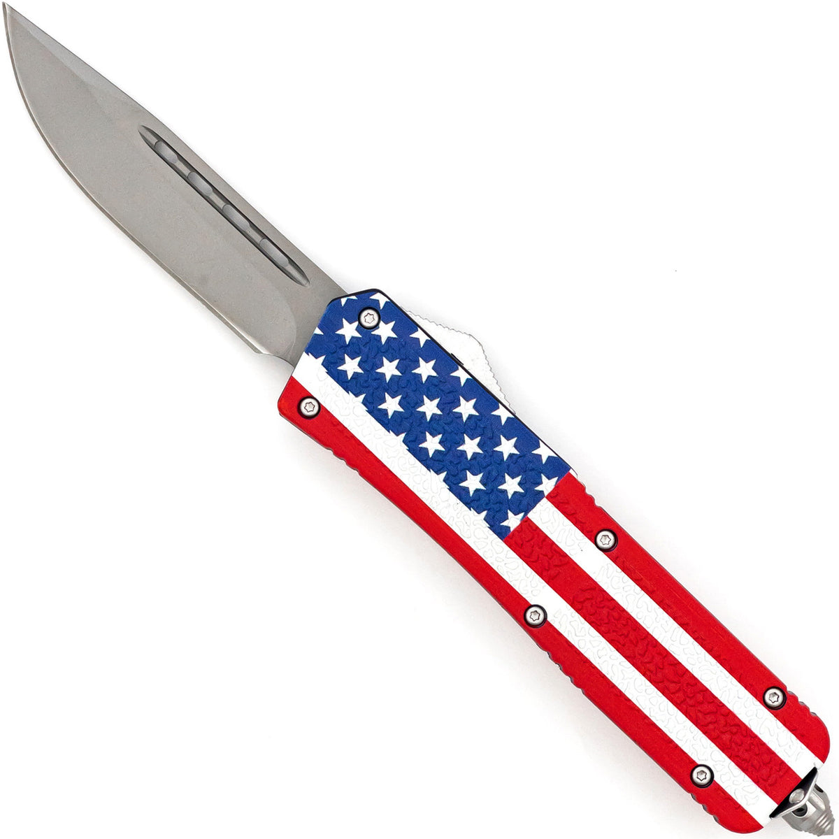 8.5" Automatic OTF American Flag Out the Front Pocket Knife - TOPHATTER'S ARMORY DEALS