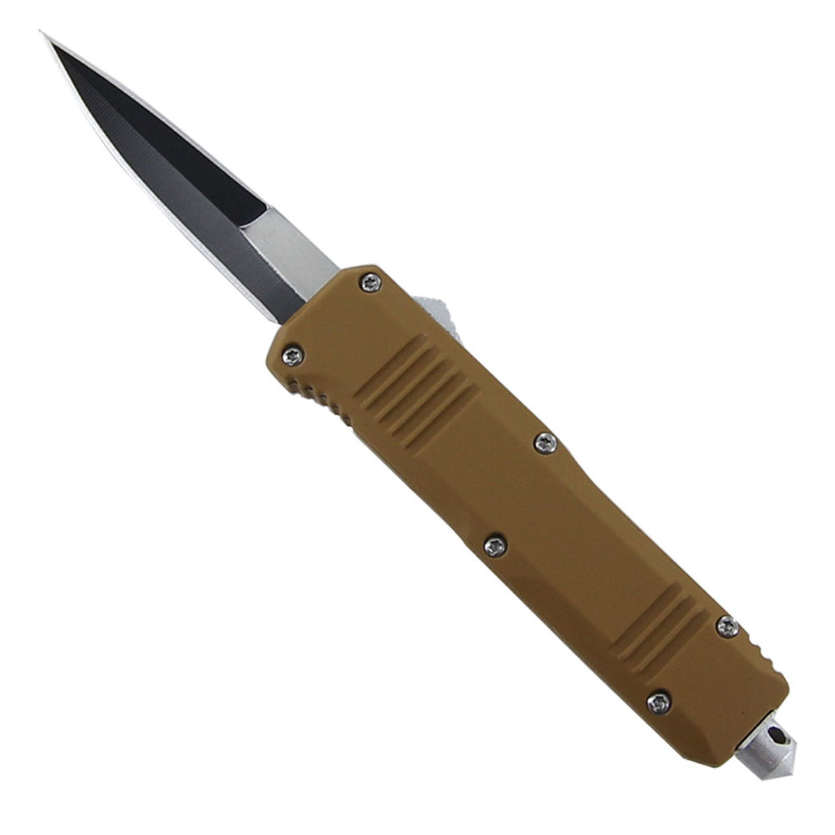 6.9" Brown Handle Automatic Double-Action OTF Knife - TOPHATTER'S ARMORY DEALS