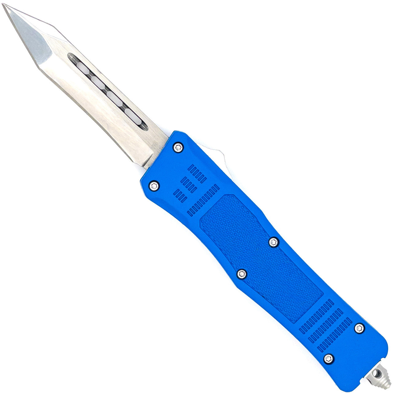 7" Vibrant Blue Compact Tactical Automatic OTF Tanto Blade Pocket Knife