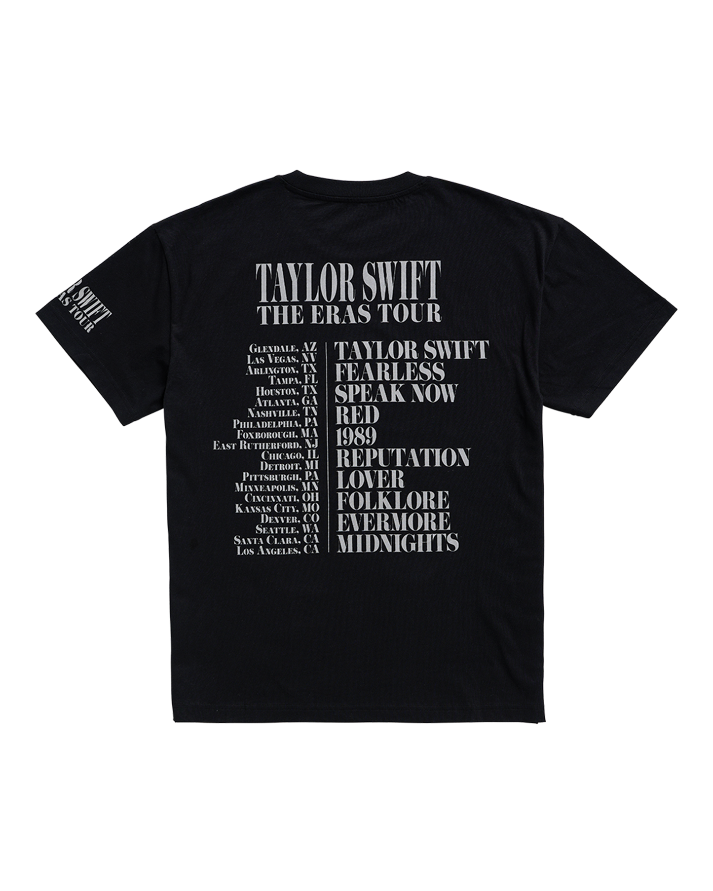 Taylor Swift | The Eras Tour Through LA Black T-Shirt
