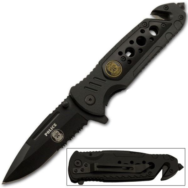 Police Tactical Rescue Spring Assisted Law Enforcement Knife - TOPHATTER'S ARMORY DEALS