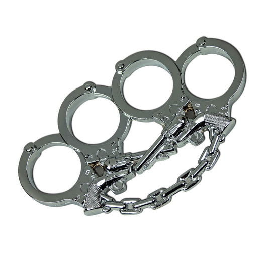 Silver Revolver Design Knuckle Duster