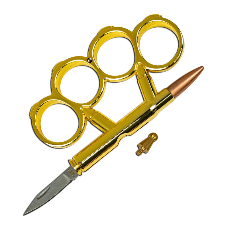 Ammunition Cartridge Rifleman Golden Bullet Knuckle Knife - TOPHATTER'S ARMORY DEALS