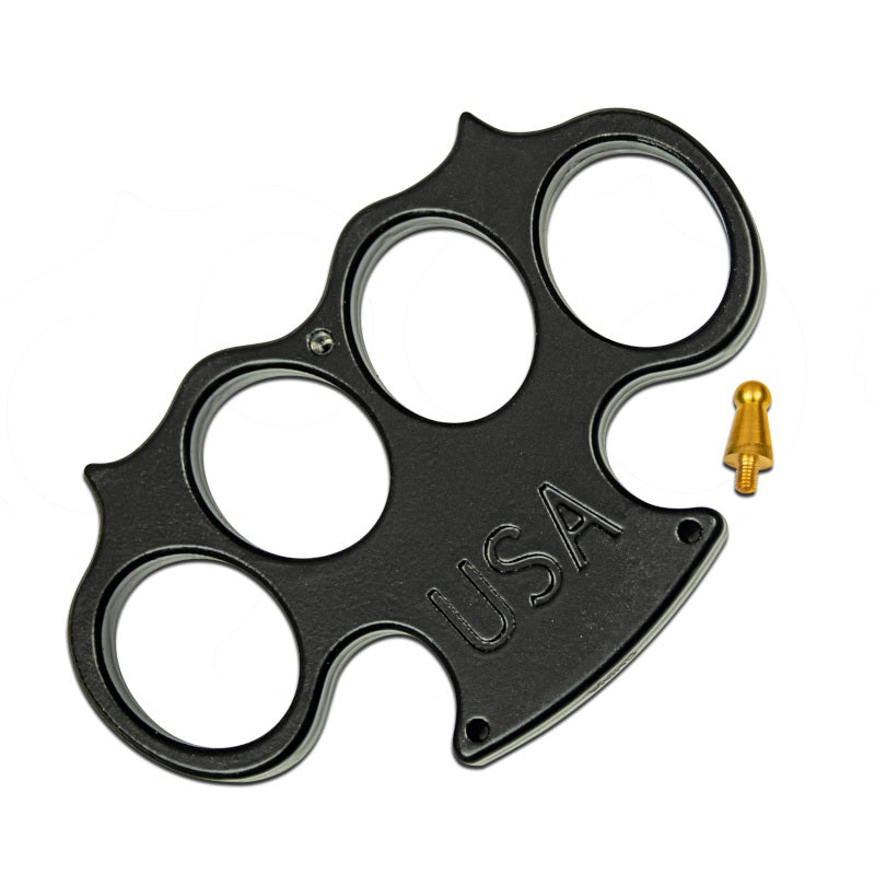 USA Heavy Duty Black Paperweight Buckle Knuckle Duster