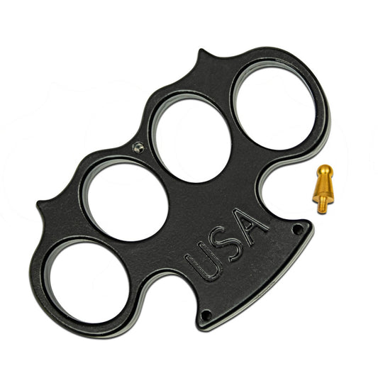USA Heavy Duty Black Paperweight Buckle Knuckle Duster