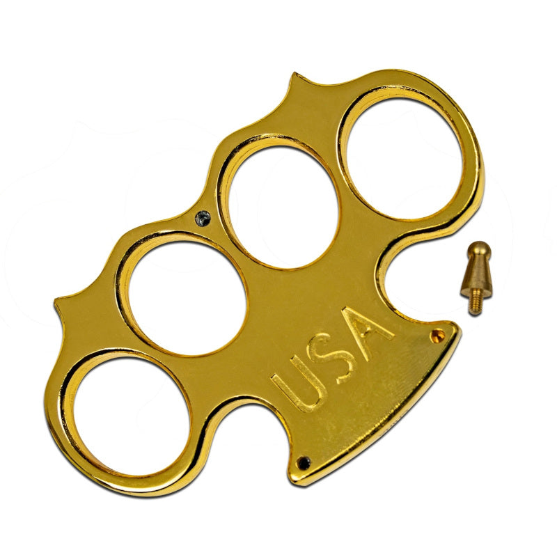 USA Heavy Duty Golden Paperweight Buckle Knuckle Duster - TOPHATTER'S ARMORY DEALS