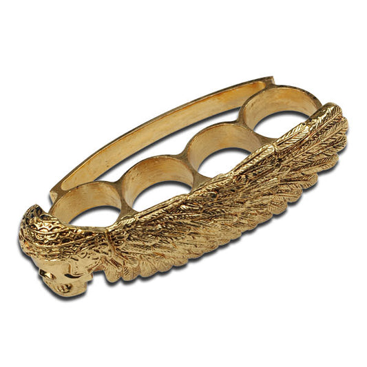 Self Defense Gold Finished Skull Winged Knuckle Buckles