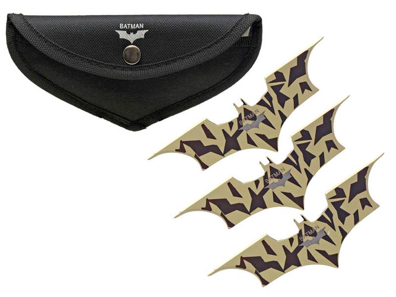 Batman 3 Pc. Throwing Knife Set - Desert Camo - TOPHATTER'S ARMORY DEALS
