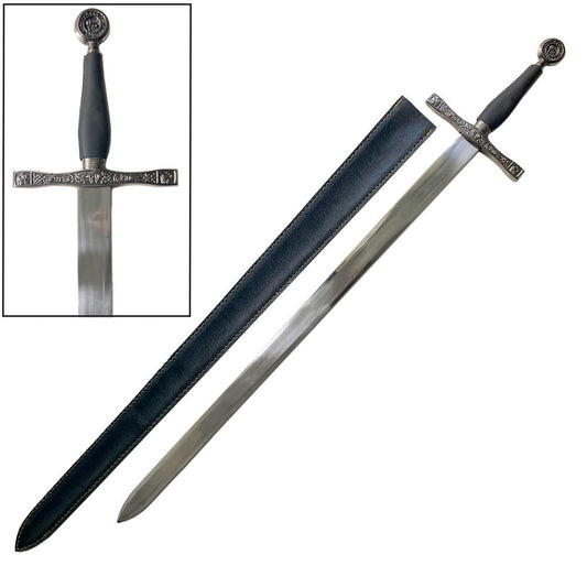 38 Inch Excalibur Sword With Leather Sheath
