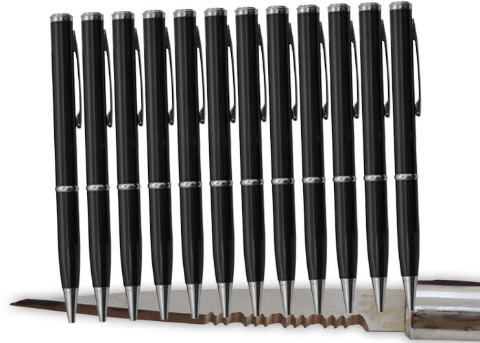 One Dozen Elegant Letter Opener Refillable Pen With Hidden Knife - TOPHATTER'S ARMORY DEALS