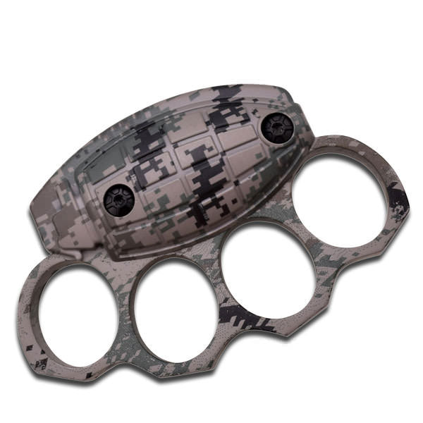 Grenade Style Digital Camo Handle Self Defense Knuckle - TOPHATTER'S ARMORY DEALS