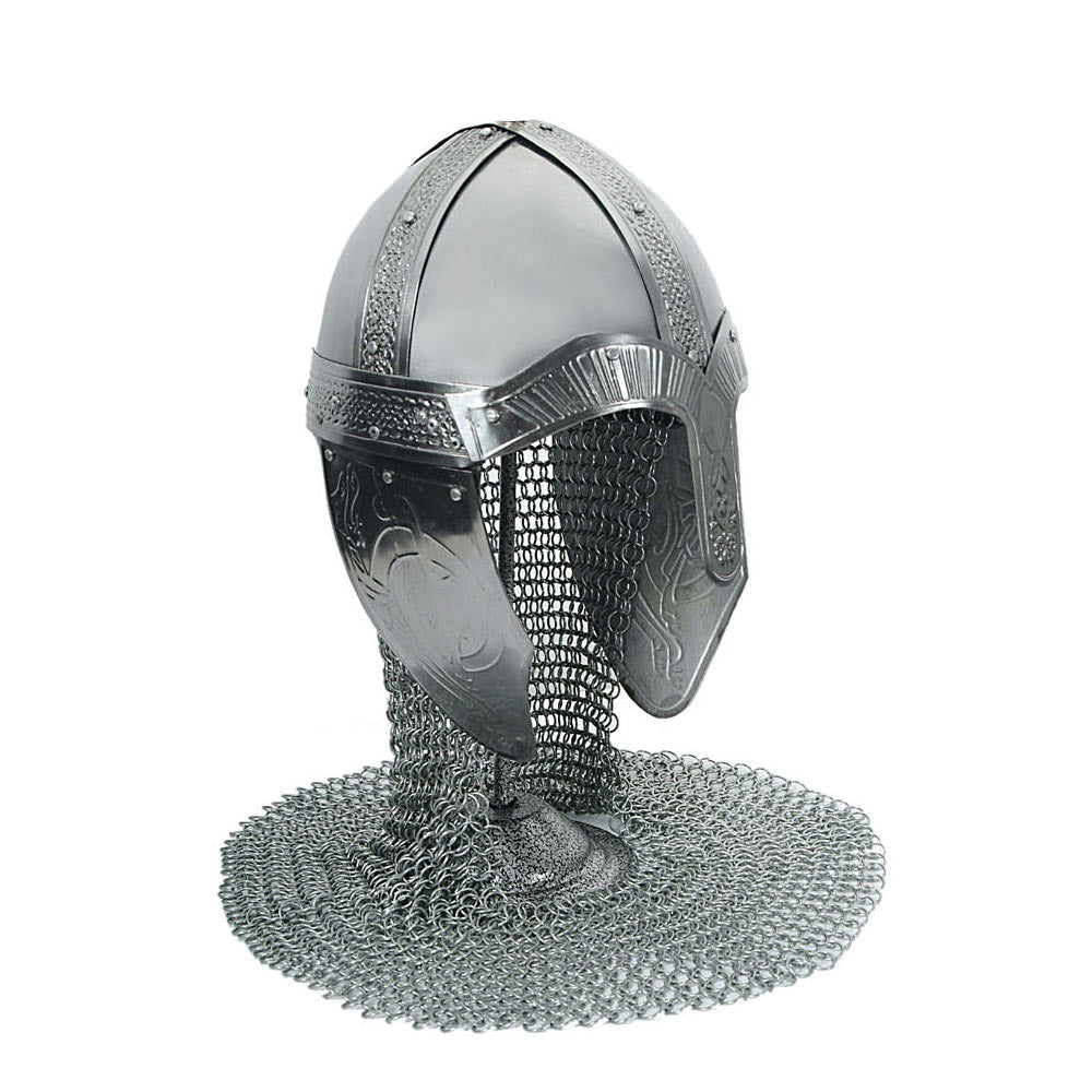 Medieval Norman Helmet with Aventail and Stand - TOPHATTER'S ARMORY DEALS