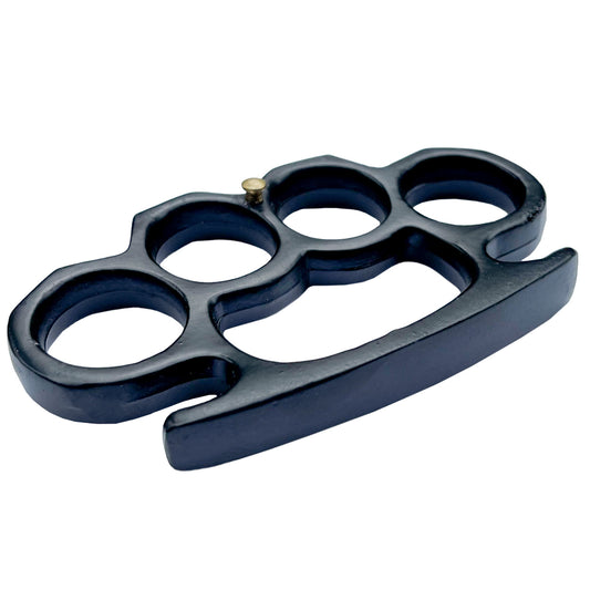 Solid Steel Knuckle Duster Belt Buckle Paperweight Black