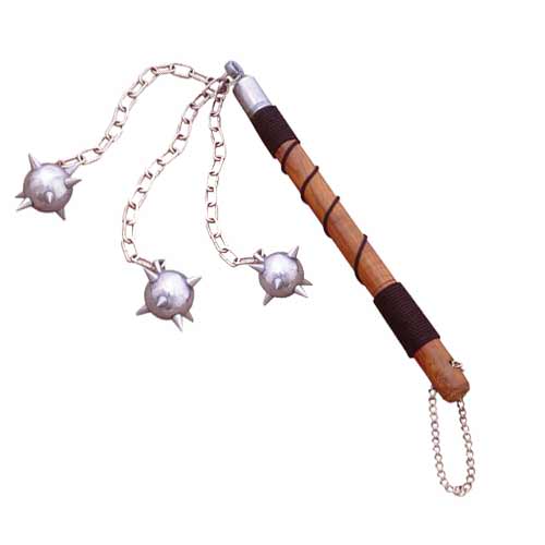 Medieval Wooden Handle Triple Mace Ball - TOPHATTER'S ARMORY DEALS