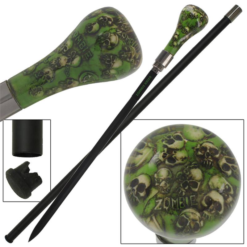 Pandemonium Zombie Killer Skull End of the World Walking Cane Sword