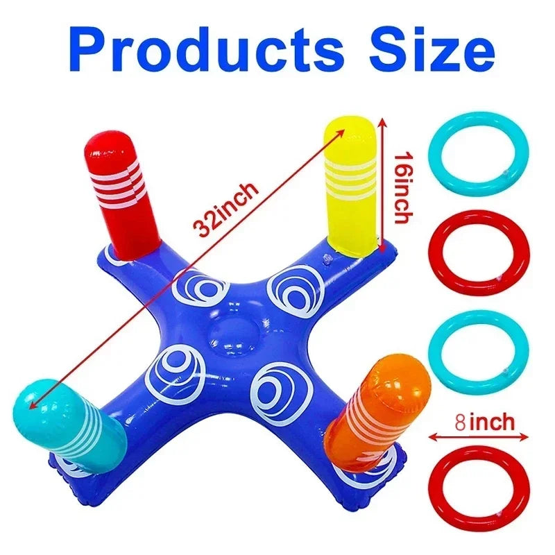 Inflatable Ring Toss Game Floating Pool Toys Set