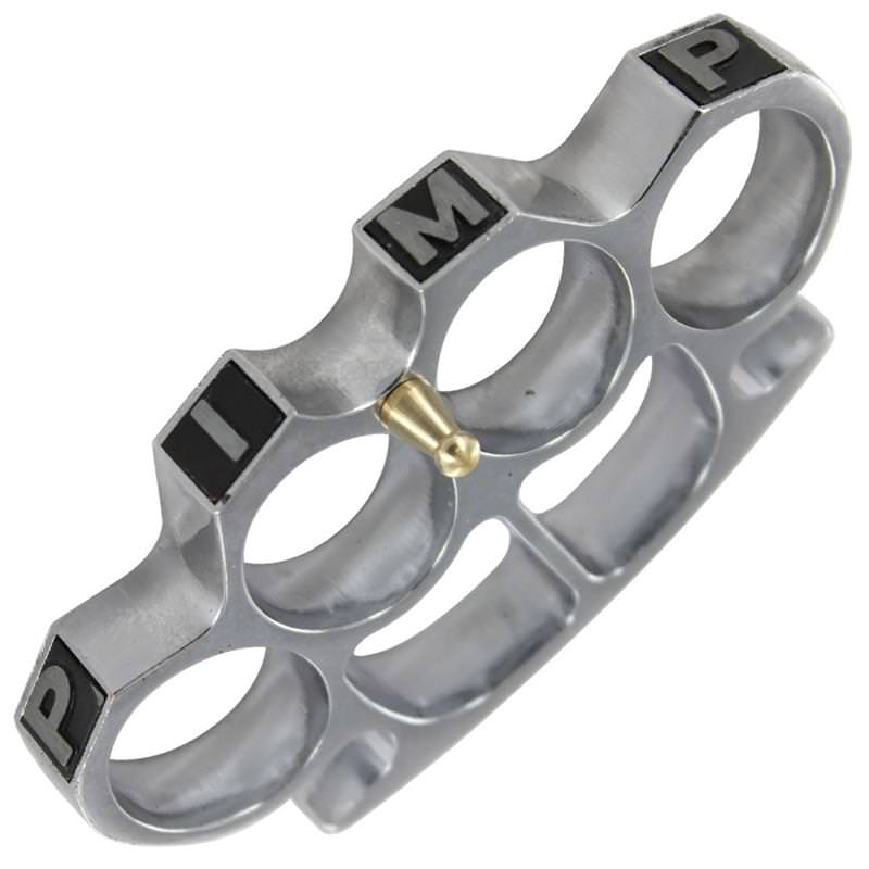 Pimping Aint Easy Knuckle Buckle Silver - TOPHATTER'S ARMORY DEALS