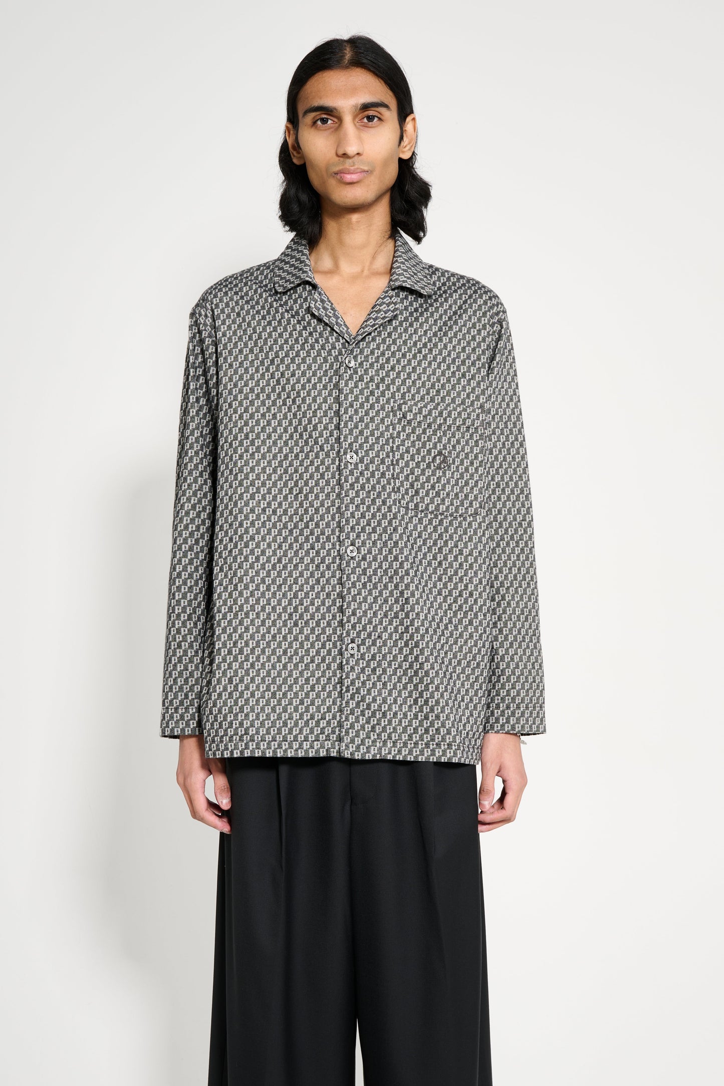 Polar Skate Co. Pyjama LS Shirt P Pattern Black / White
