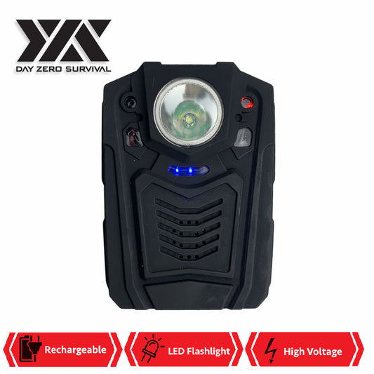 DZS Police Tactical Self Defense Flashlight Stun Gun with 120dB Alarm