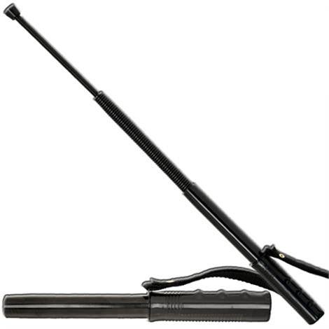 Collapsible Black Spring Police Baton 23 inch Self Defense Weapon
