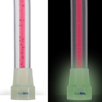 Blushing Rose Streak w/ Floating Bubbles in Clear Shaft