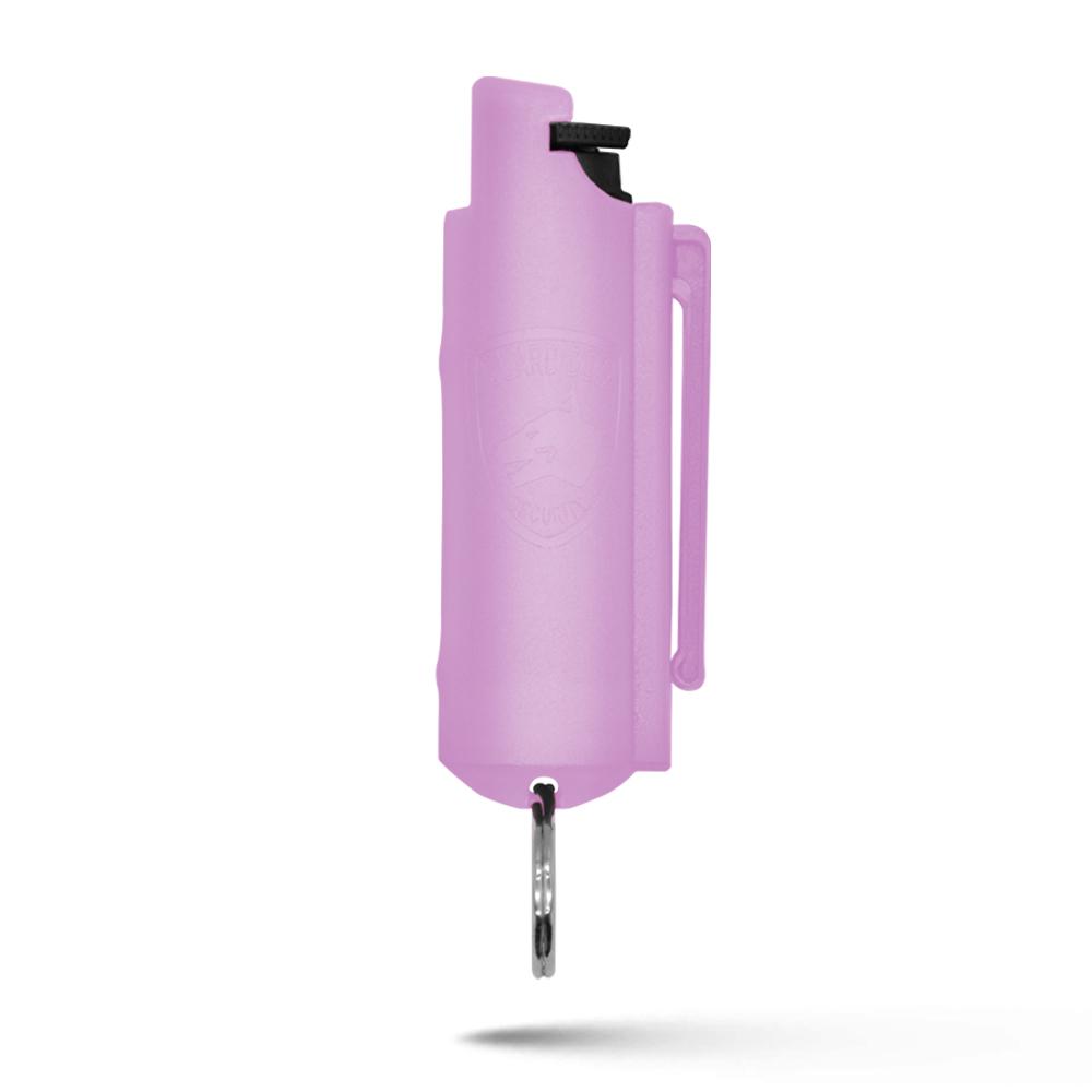 Lilac Hard Case Personal Defense Pepper Spray Keychain With Belt Clip - TOPHATTER'S ARMORY DEALS