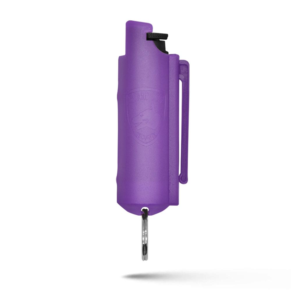 Purple Hard Case Personal Defense Pepper Spray Keychain With Belt Clip - TOPHATTER'S ARMORY DEALS