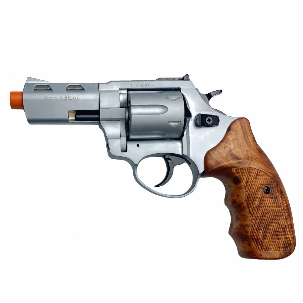 Zoraki R2 Silver 3" Barrel - Front Firing Blank Gun Revolver Simulated Wood Grips - TOPHATTER'S ARMORY DEALS
