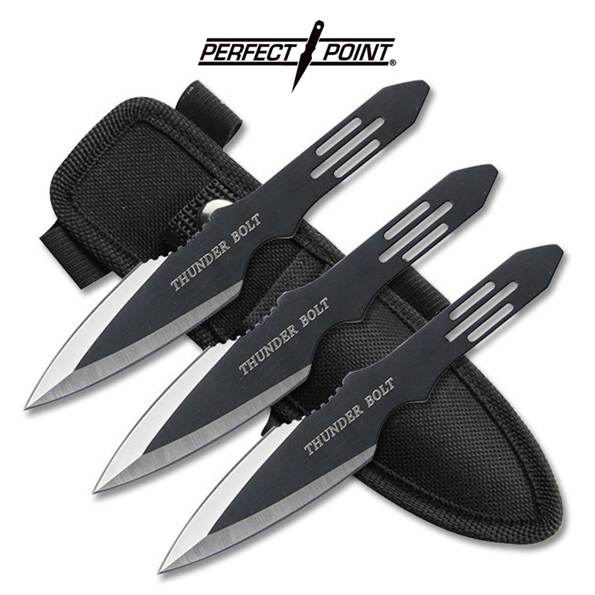 Black Ultimate Zues's ThunderBolt Throwing Knives 3 Pc Set - TOPHATTER'S ARMORY DEALS