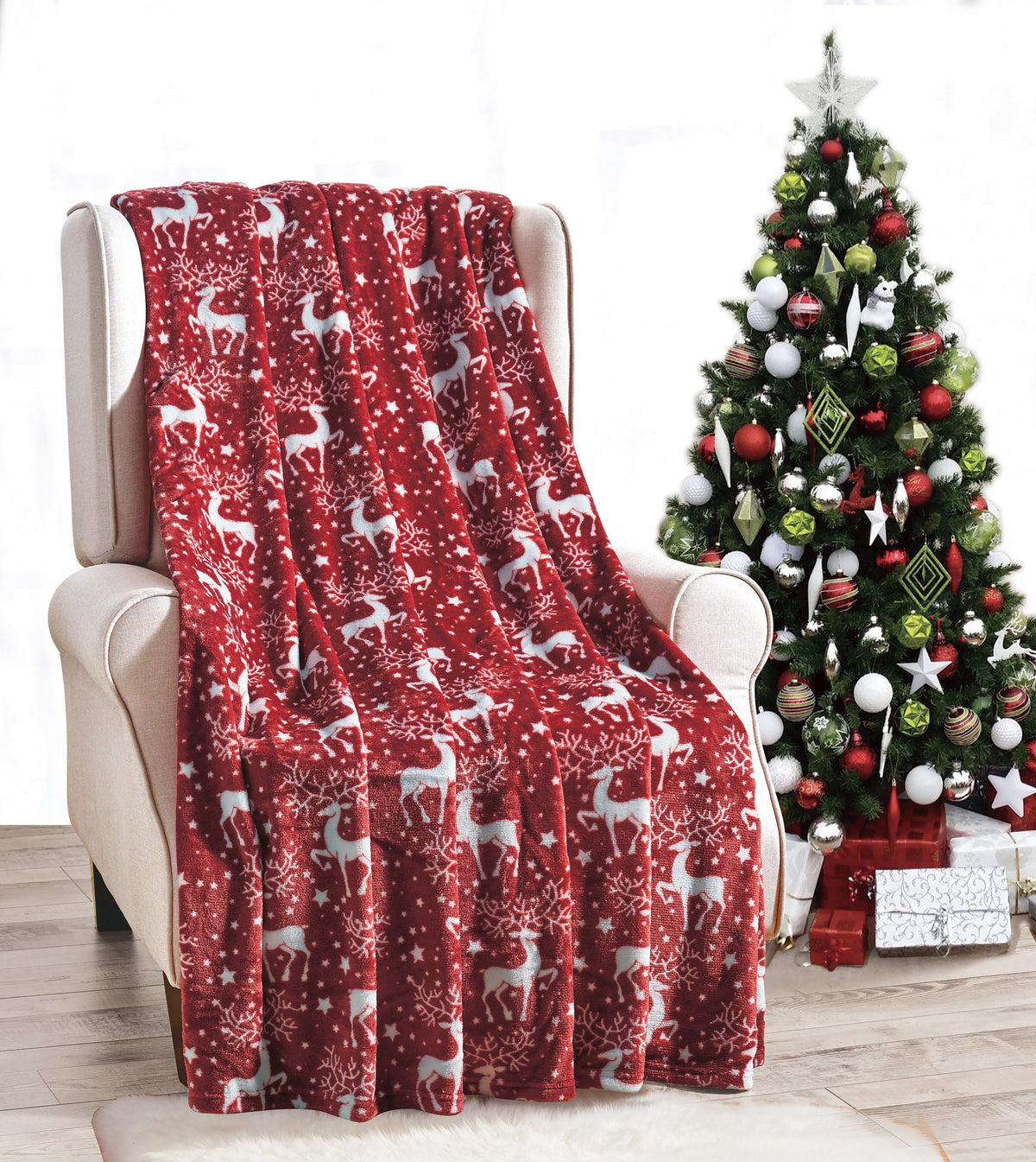 Christmas Blanket Cozy Festive Holiday Throw Blanket 50" x 60"
