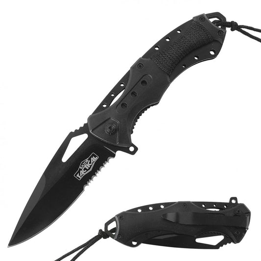 Spring Assist - 'Legal Auto Knife' - Military Fighter - Black