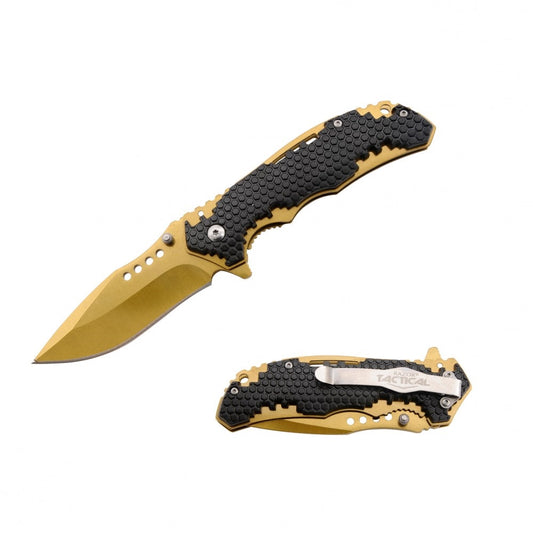 Honey Comb Gold Spring Assist Folding Pocket Knife
