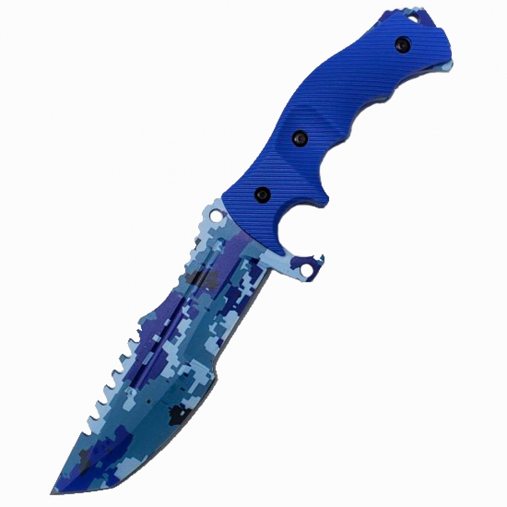 8.5" CSGO Huntsman Blue Digital Camo Fixed Blade Knife - TOPHATTER'S ARMORY DEALS