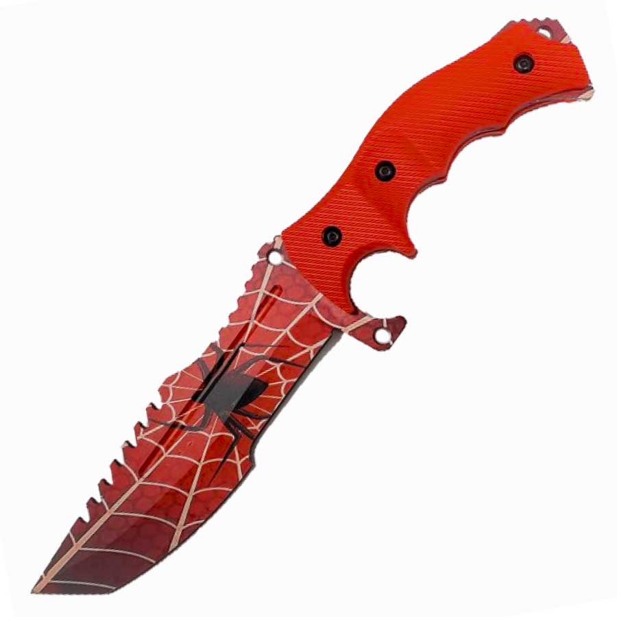 8.5" CSGO Huntsman Red Spider Web Fixed Blade Knife - TOPHATTER'S ARMORY DEALS
