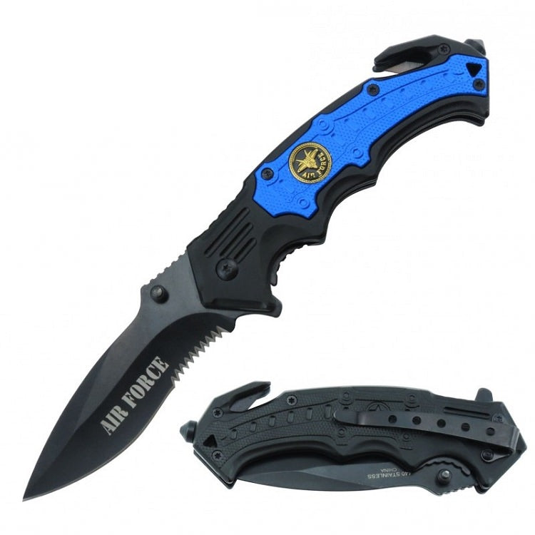 Spring Assist - 'Legal Auto Knife' - Military Fighter - Air Force Blue
