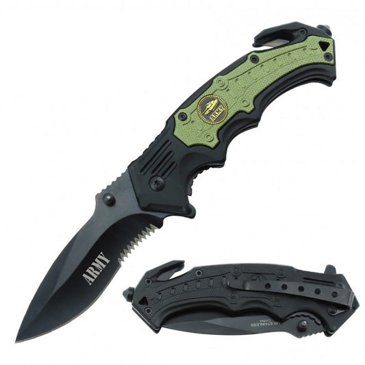 Spring Assist - 'Legal Auto Knife' - Military Fighter - Army Green