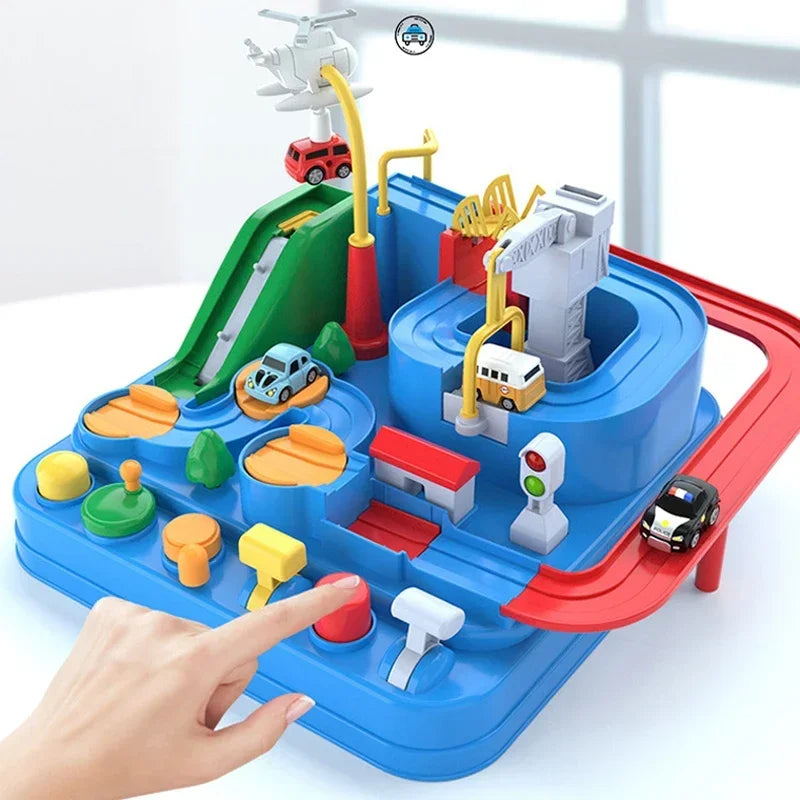 Racing Rail Car Model Educational Toy for Kids (Blue)