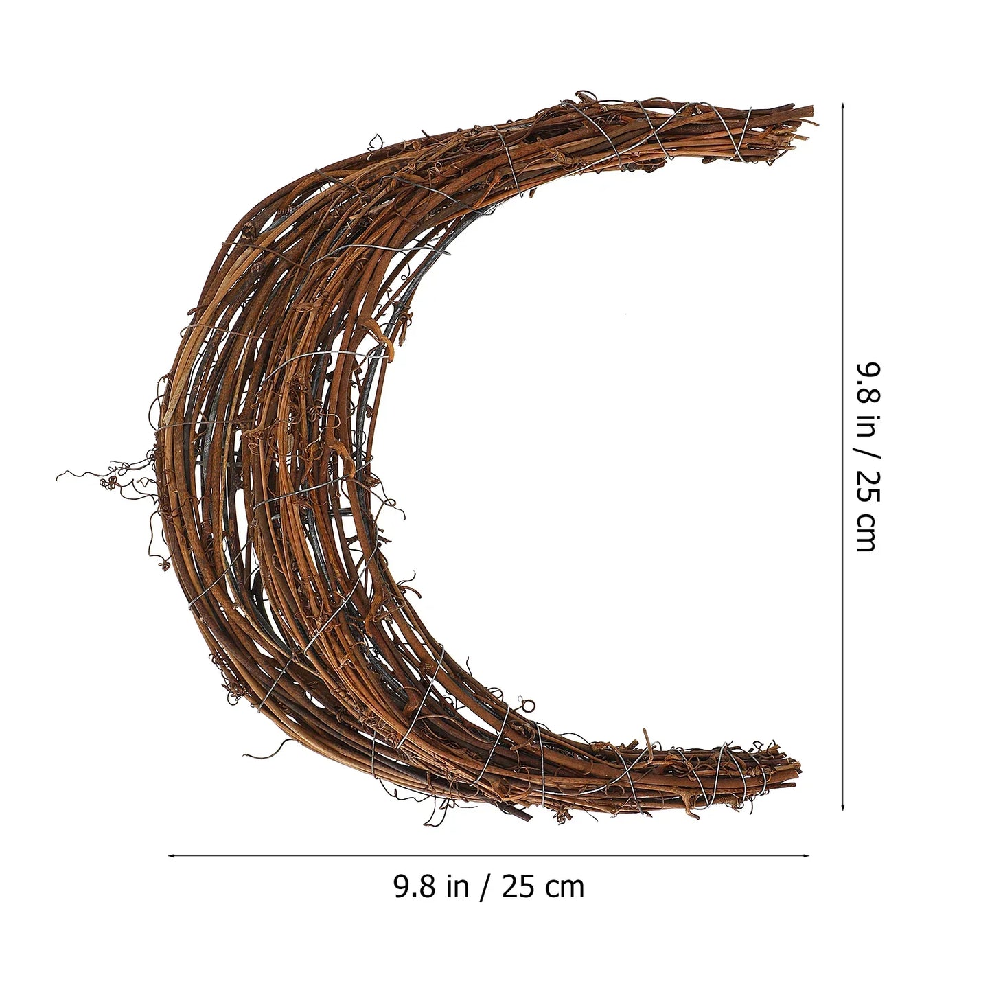 Moon Shaped Rattan Wreath Frames
