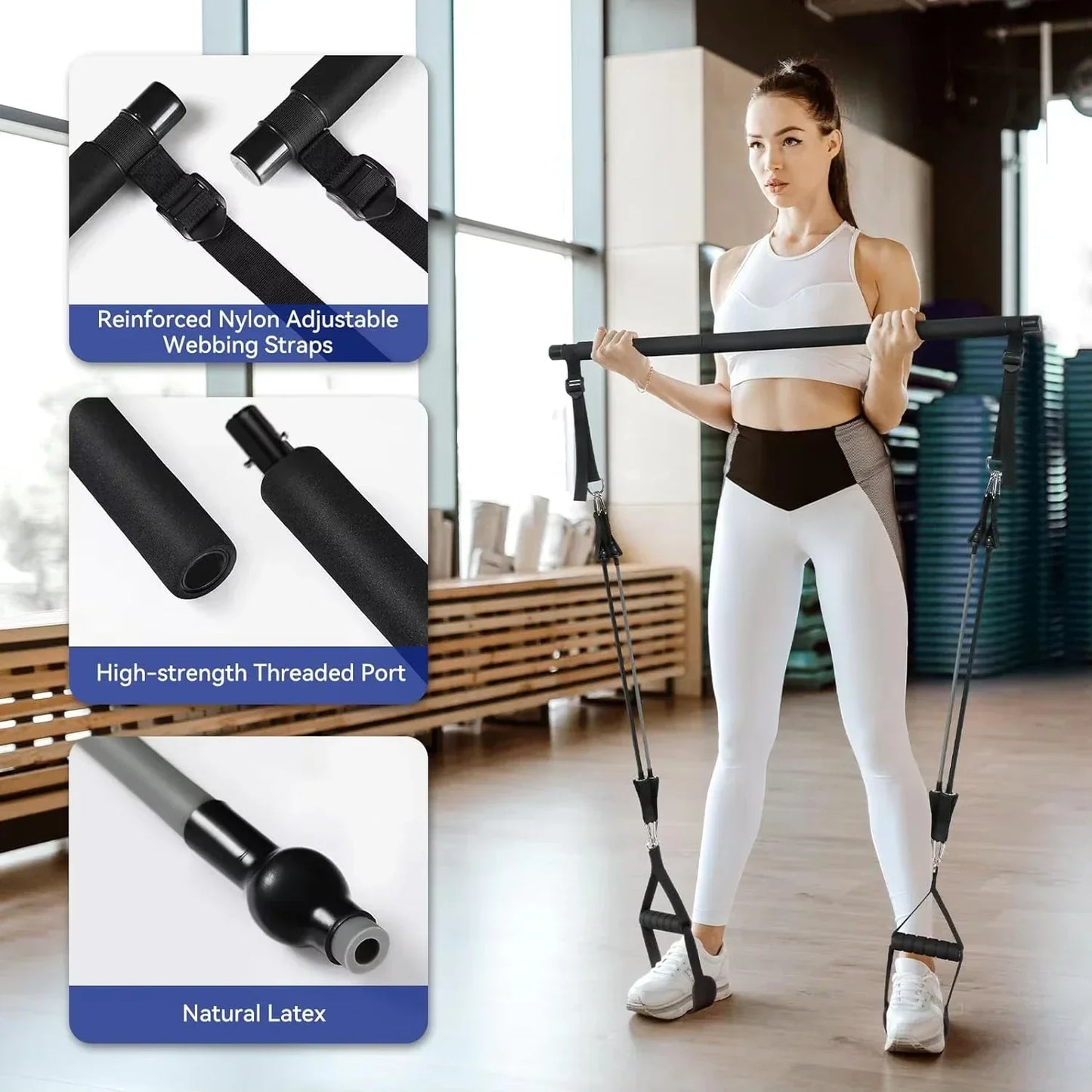 Resistance Band Pilates Stick Home Fitness Kit