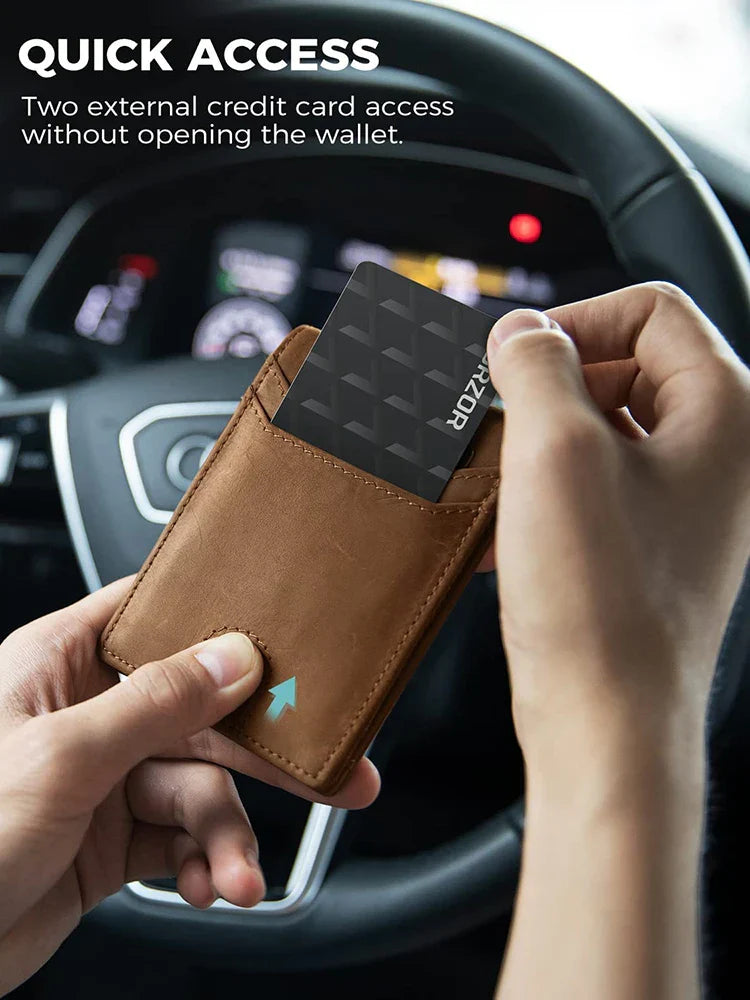 Men's Wallet Leather RFID with Air Tag Slot