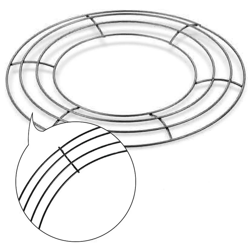Round Hoop DIY Christmas Decoration Wire Wreath Frame