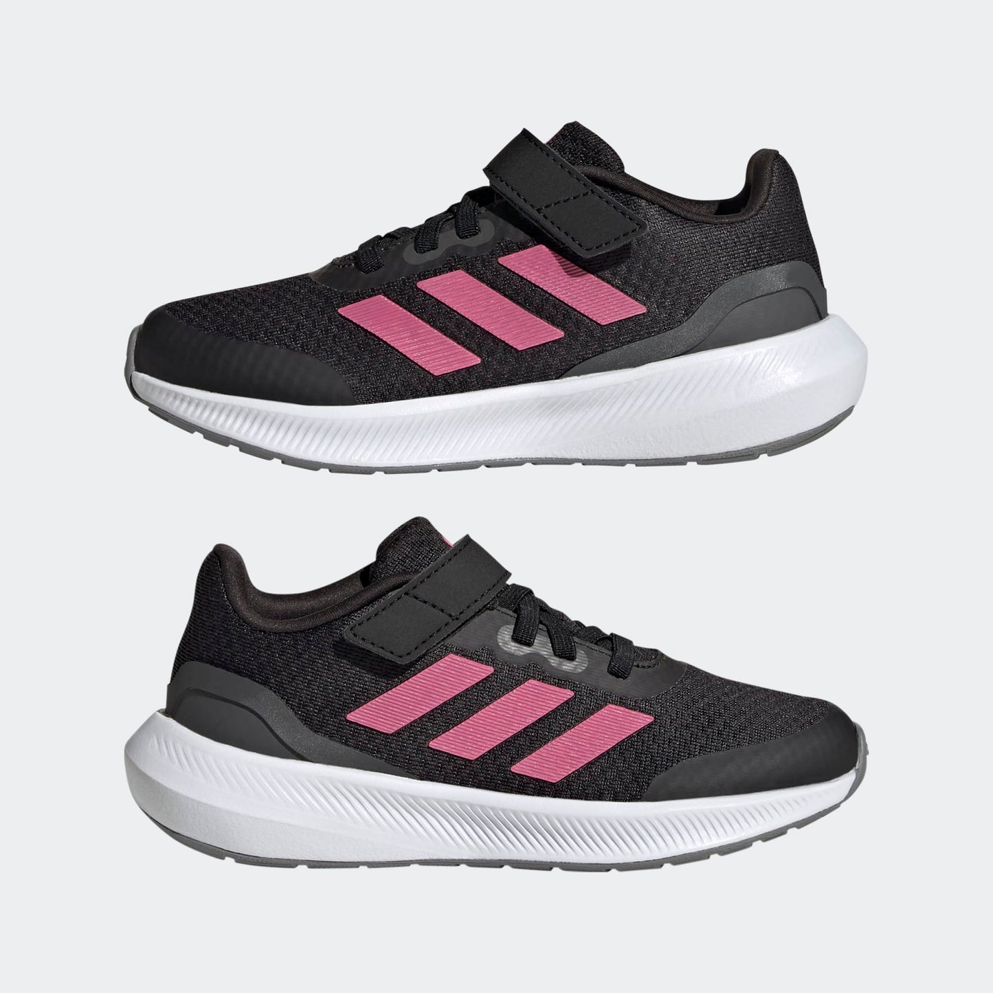 [HP5875] Youth adidas Runfalcon 3.0 Elastic Lace Top Strap ‘Core Black Pulse Magenta Grey Six (GS)'
