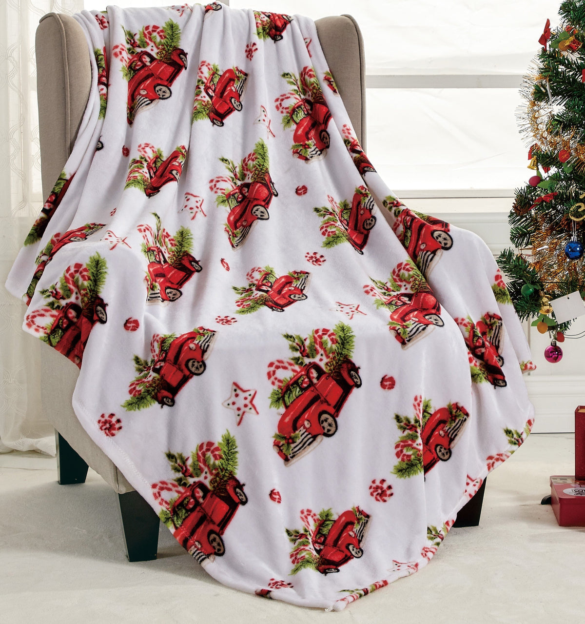 Christmas Blanket Cozy Festive Holiday Throw Blanket 50" x 60"