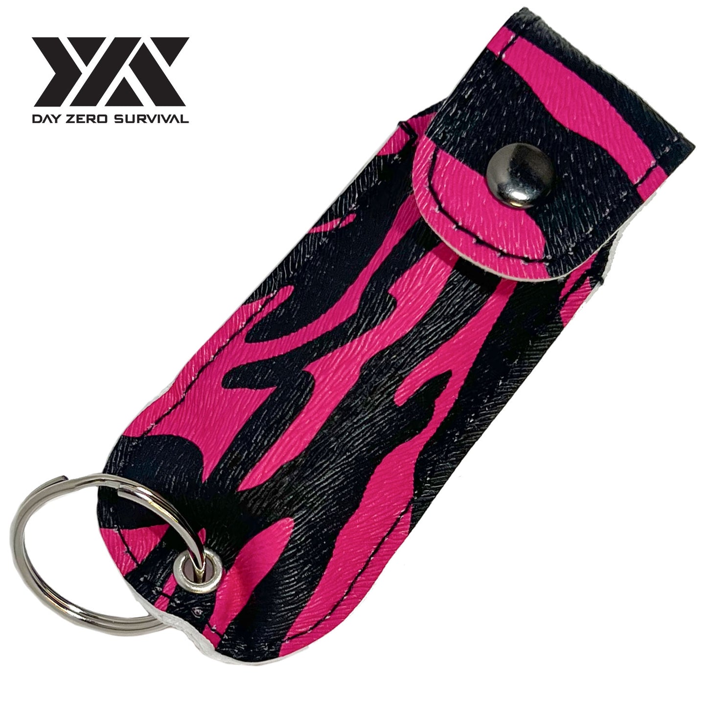 DZS Defense Pepper Spray, Max Strength OC - Pink Zebra Premium Leather Case