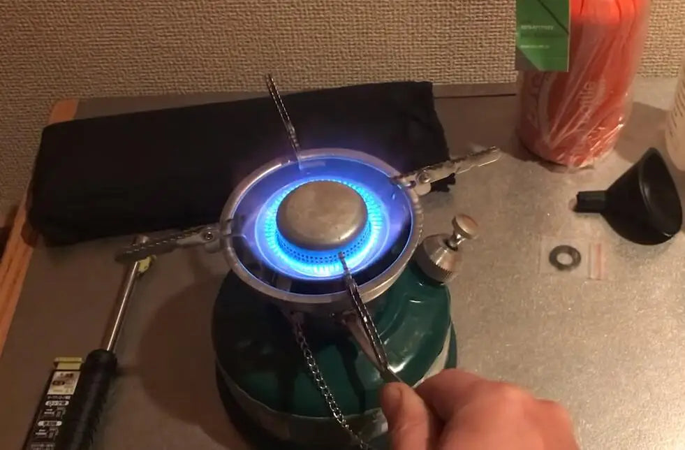 Camping Gasoline Stove with Silencer Green