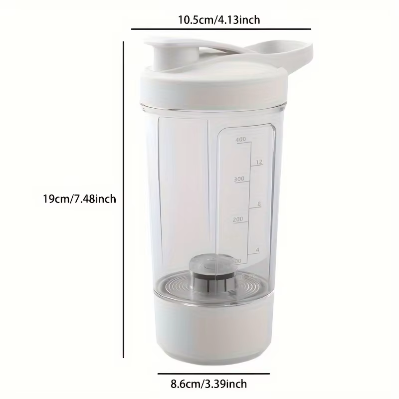 13.53 Oz Portable Electric Self-Stirring Cup USB Bottle White