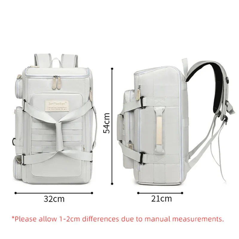 Gym And Travel Backpack Wet/Dry Separation Bag White