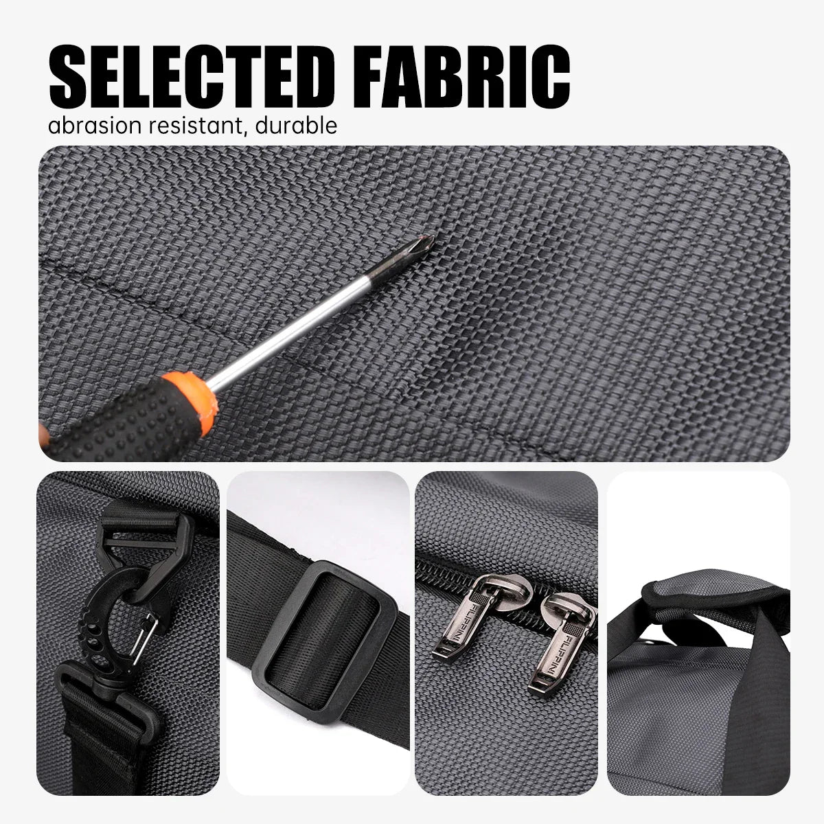 Roller Travel Duffel Bag with Fixed Casters Grey