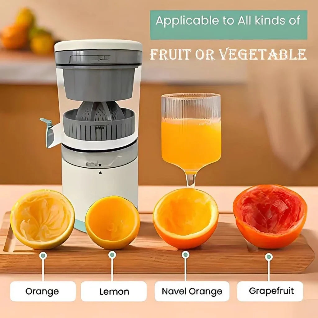 USB Rechargeable Electric Fruit Juicer Single Auger Juice Extractor White