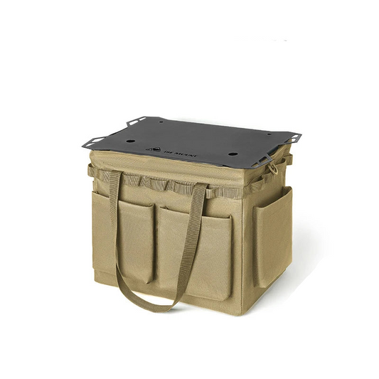 Multi-Functional Canvas Bag with Built-in Table Khaki